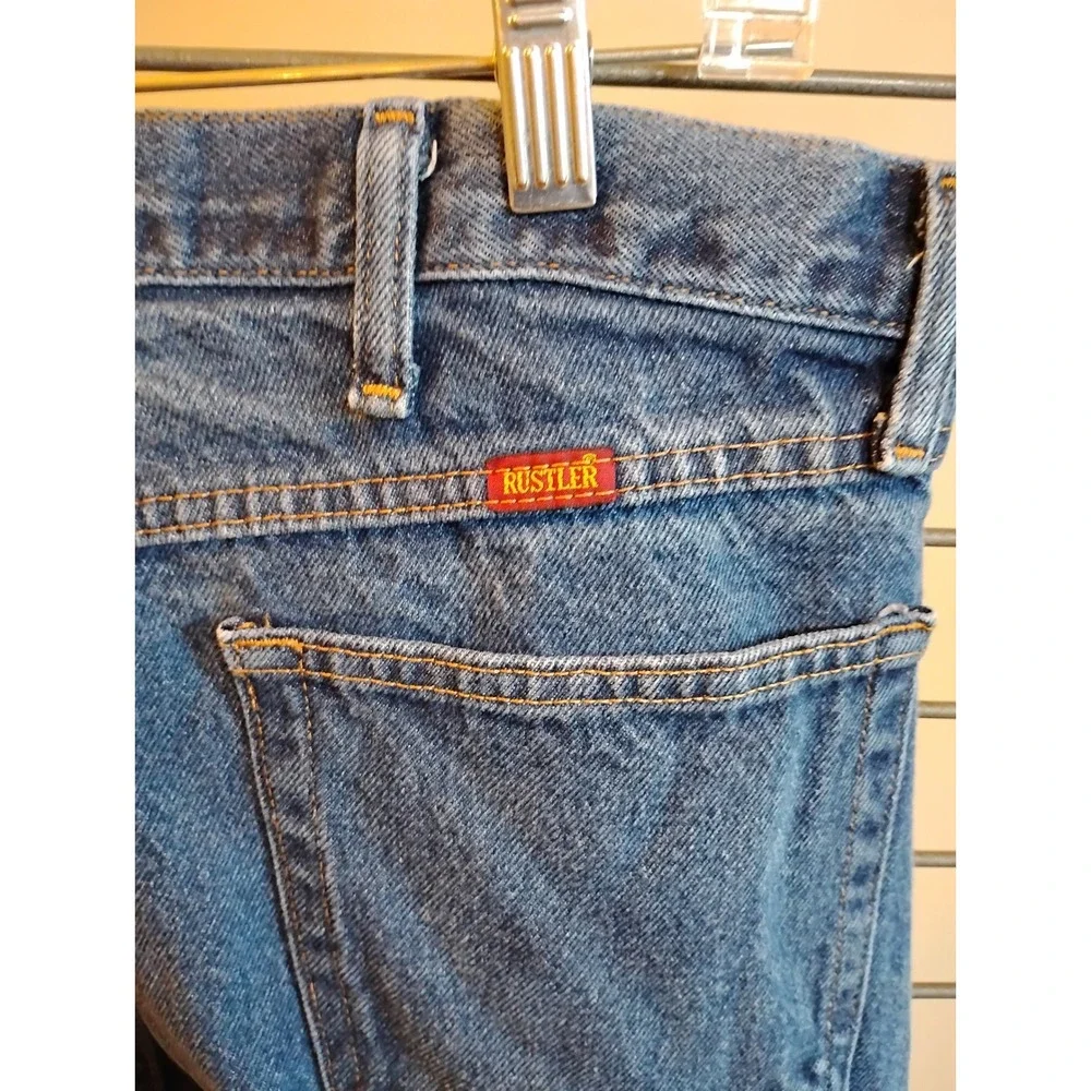 Rustler Regular Fit Straight Leg Jeans Mens 36x34 Medium Wash Denim 1087619PW